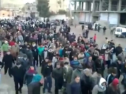 فري برس معضمية الشام موكب تشيع الشهيد ناصر الصغير 01 02 2012