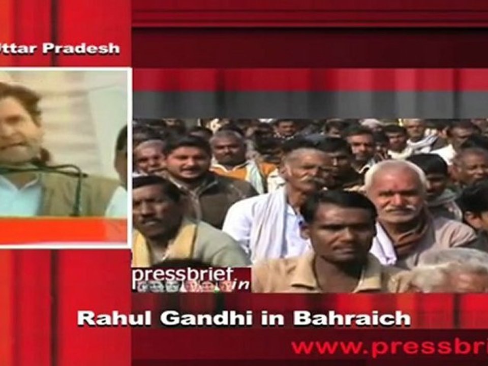 Congress Leader Rahul Gandhi in Bahraich (U.P) 1st Feb. 2012