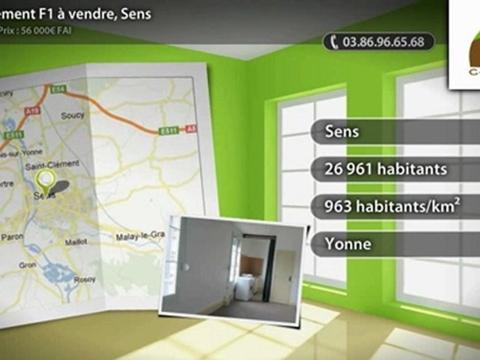 Appartement F1 à vendre, Sens