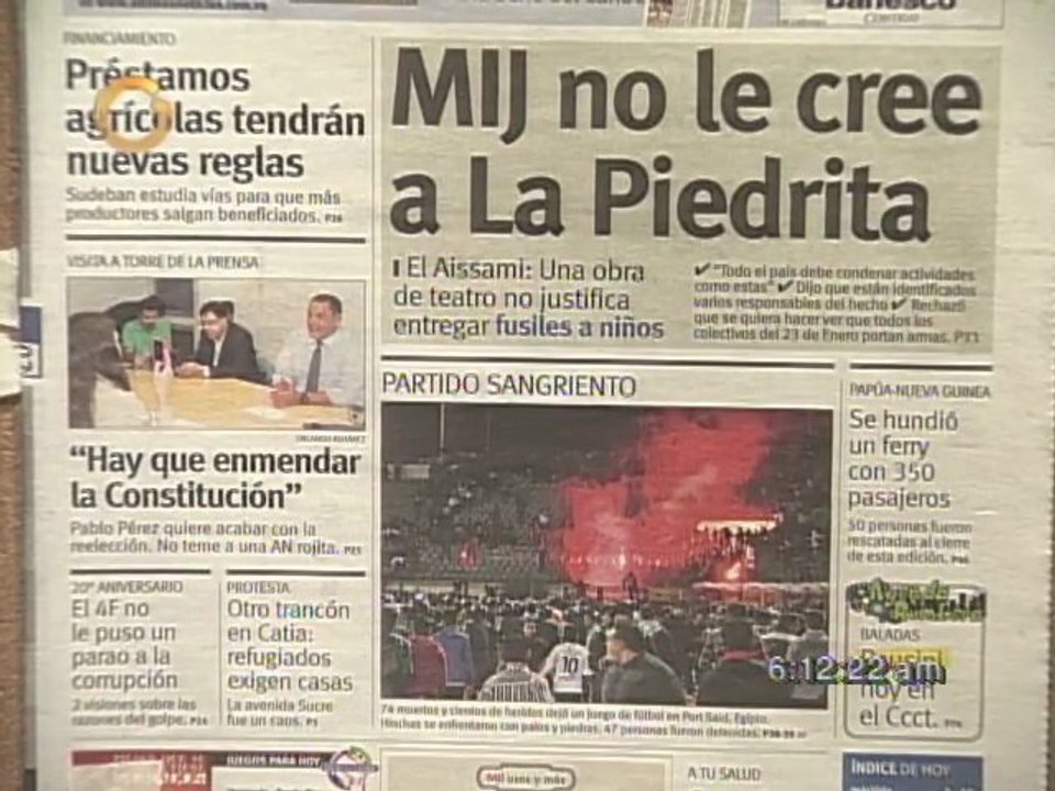 Titulares en Primera Página