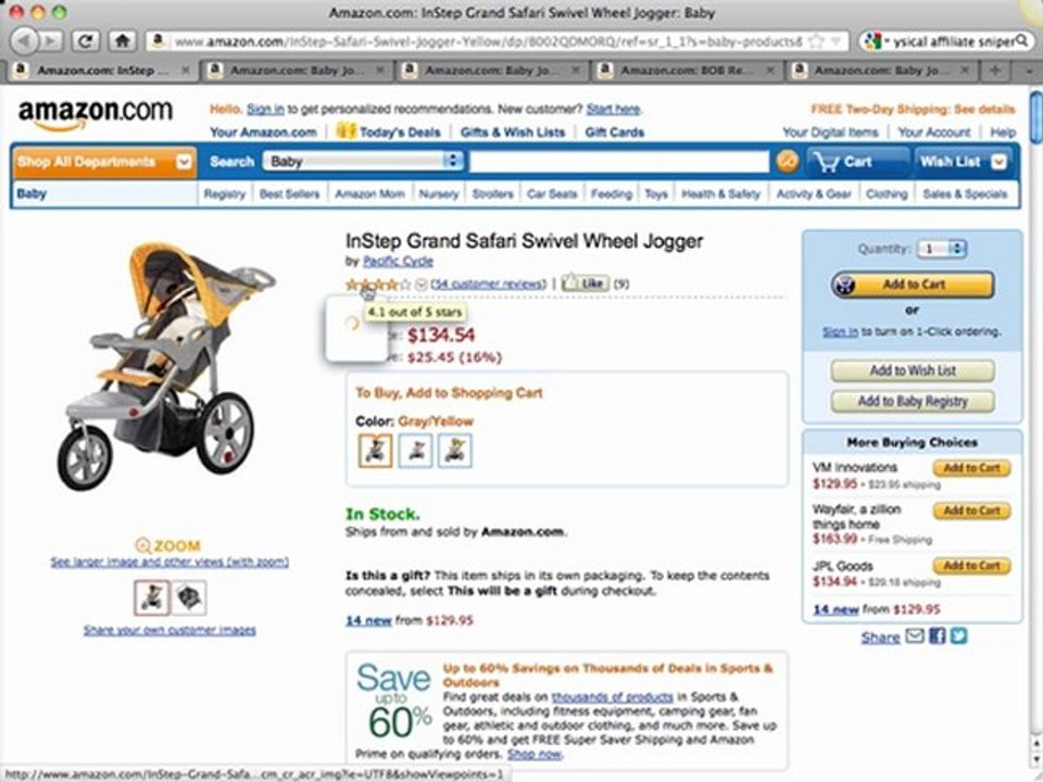 InStep Grand Safari Swivel Wheel Stroller Review