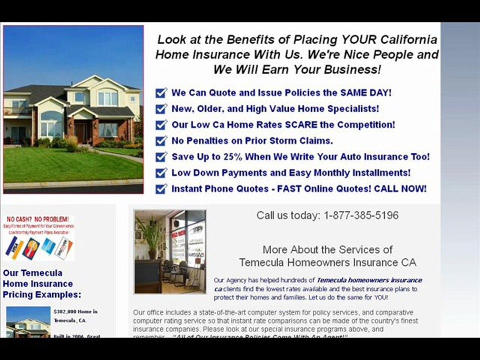 temecula homeowners insurance ca