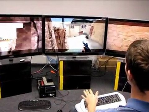 MSI Radeon HD 6870 Counter Strike: Source With AMD Eyefinity on 3x 46 LCD TVs Linus Tech Tips