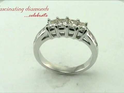 Princess Cut Diamond Wedding Anniversary Band Channel Set