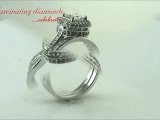 Princess Cut Halo Diamond Engagement Wedding Rings Set In Pave Setting