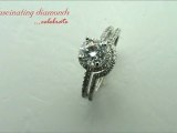 Round Cut Diamond Channel Wedding Bridal Ring Set In Pave Setting