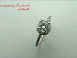 Round Cut Diamond Engagement Ring W Round Side Stones In Pave Setting