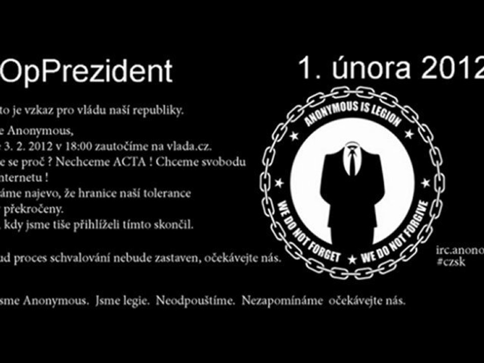 Anonymous CZ/SK 3. 2. 2012 útok na Vlada.cz