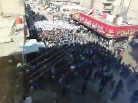 فري برس ريف دمشق داريا مظاهرة طلابية تهتف للحرية ونصرة لحماة2 2 2012 ج1