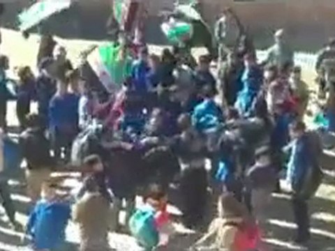 فري برس حلب الباب مظاهرة طلابية 2 2 2012