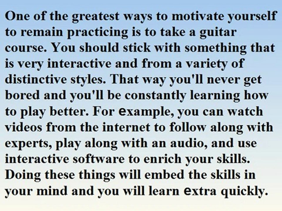 Guitar Pratice Creates Perfection