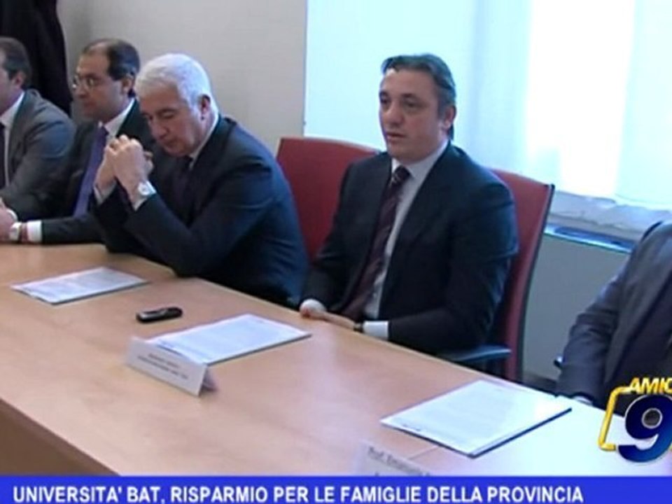Università BAT, risparmio per le famiglie della Provincia