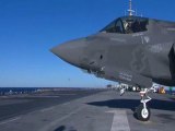 Two F-35 aboard the aircraft carrier