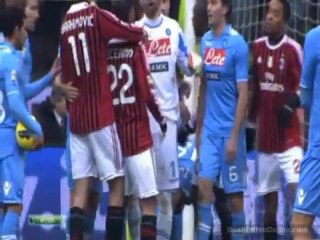Ibrahimovic sent off vs Napoli for slapping Aronica