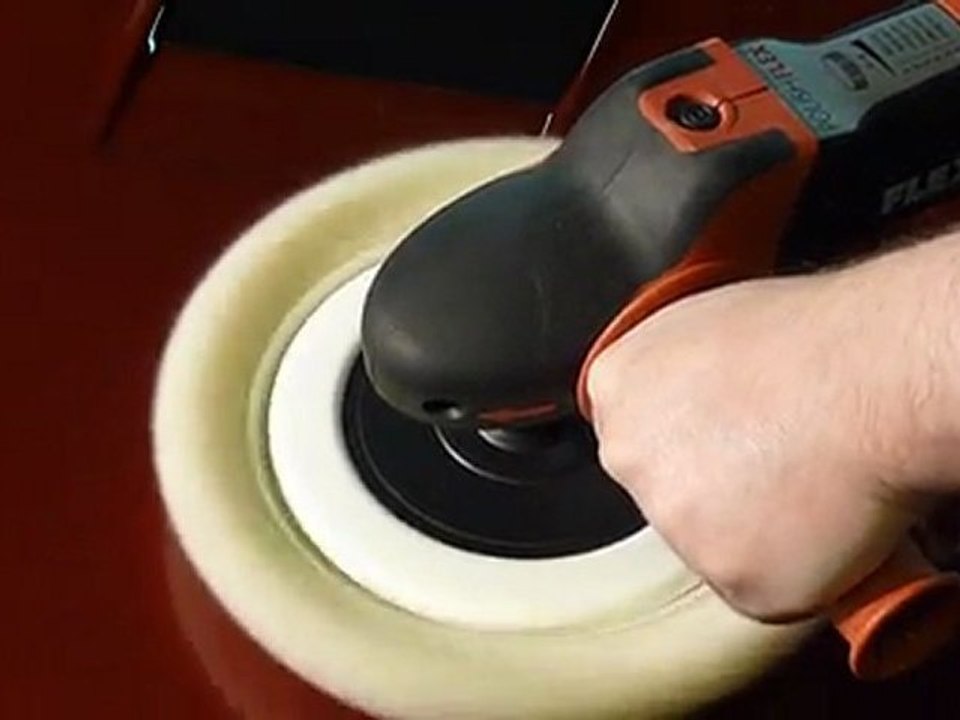 Flex PE 14-2 150 rotary polishing machine with Four Star The Avenger wool pad
