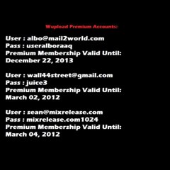 Wupload Premium Account *Free & Working* 6 Feb 2012