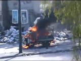 فري برس   حمص باب تدمر استهداف سيارة تقوم بنقل القمامة 5 2 2012