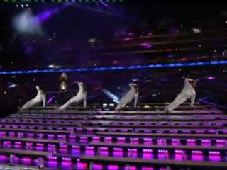 Madonna falls on stage at the Super Bowl