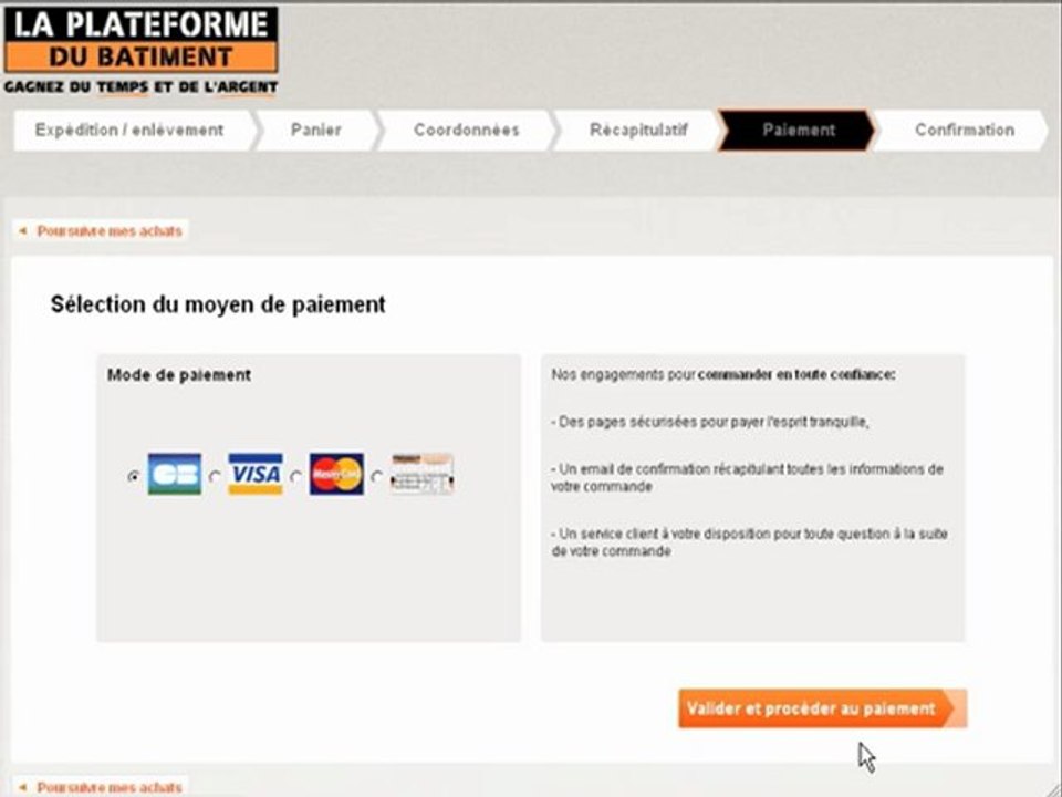 Tutoriel : Commander et payer en ligne sur le site Internet plateforme du bâtiment