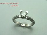 Princess Cut Micro Pave Crown Set Diamond Engagement Ring