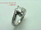 Princess Cut Diamond Channel Set Swirl Shaped Engagement Ring