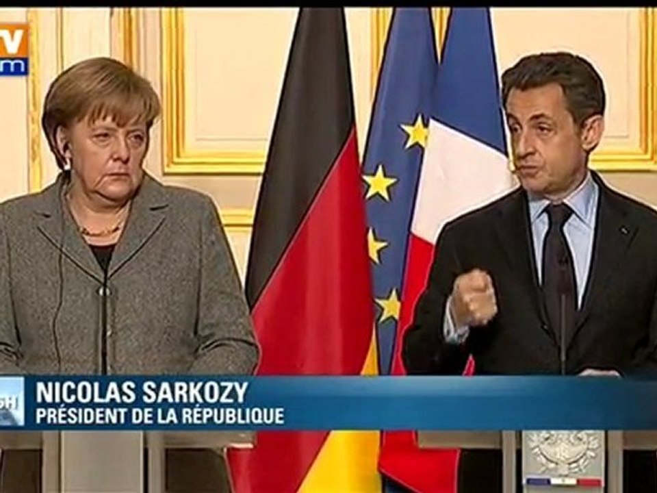 Conseil des ministres franco-allemand : "je soutiens Nicolas Sarkozy sur tous les plans" déclare Merkel