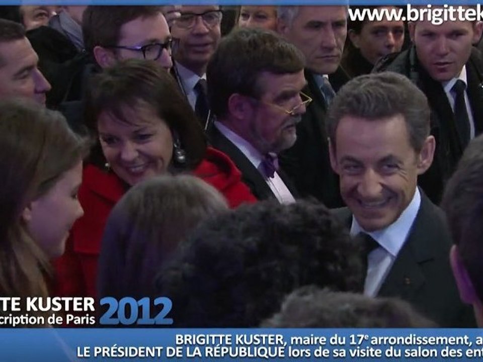 Nicolas Sarkozy et Brigitte Kuster visitent le salon des Entrepreneurs