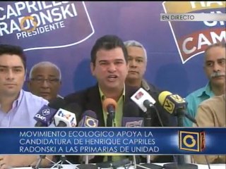 Movimiento Ecológico da respaldo a Henrique Capriles