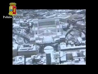 Roma - Immagini della neve sulla città dall'elicottero