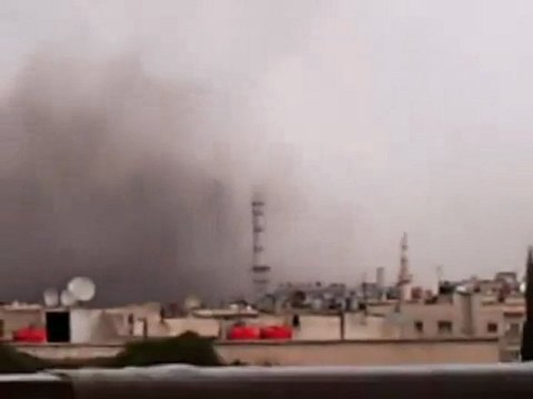 فري برس ريف دمشق داريا السحب الدخانية نتيجة القصف 6 2 2012