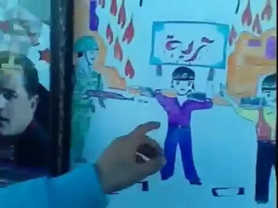 فري برس   ادلب معرة حرمة اطفال الحرية يجسدون الثورة برسوماتهم 5 2 2012