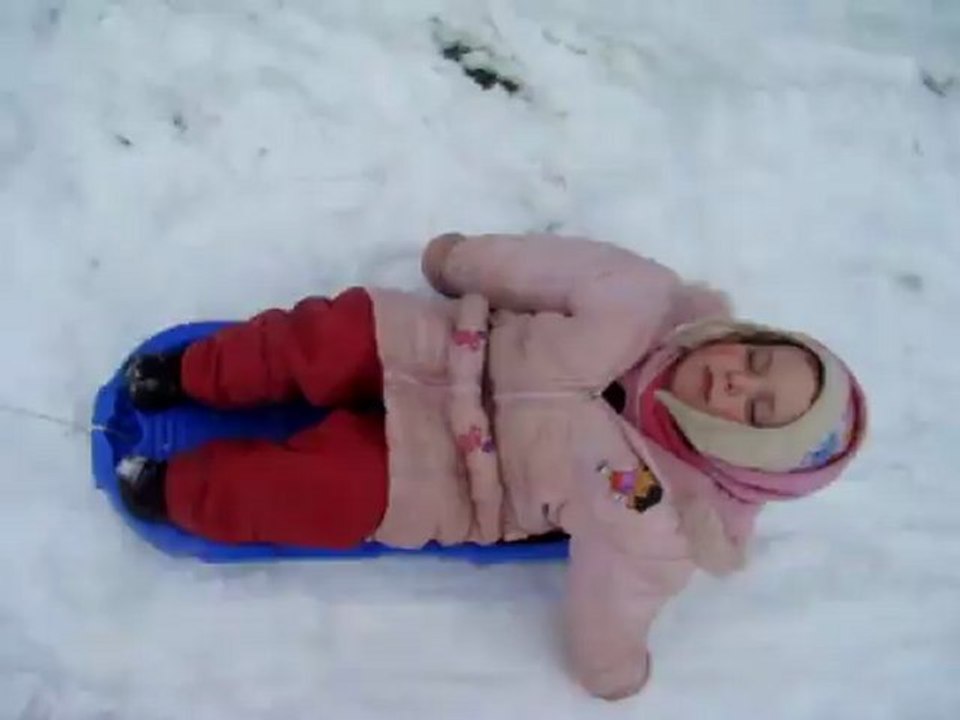 Soizig après deux heures dans la neige !