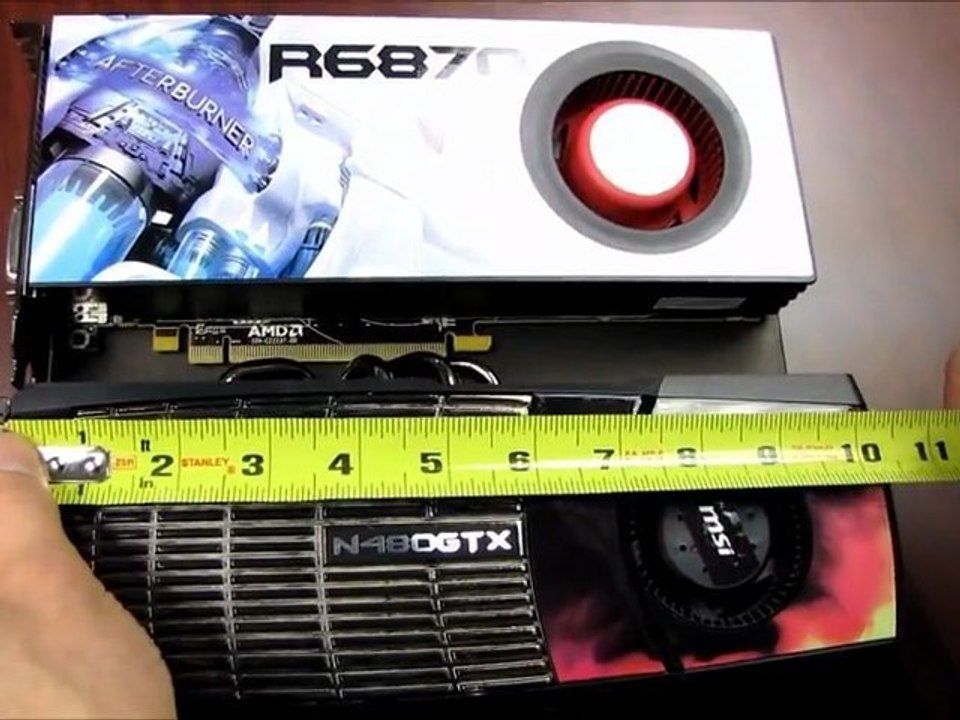 MSI AMD Radeon HD 6870 Video Card Length Comparsion Linus Tech Tips