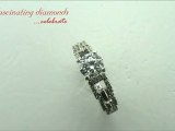 Round Cut Diamond Engagement Ring W Round Cut Side Stones In Pave Setting