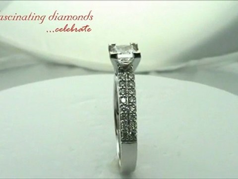 2 Row Princess Cut Diamond Engagement Ring In Micro Pave Setting