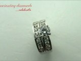 Round Cut Diamond Engagement Wedding Rings Set With Channel Setting
