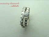 Round Cut Diamond Engagement Wedding Rings Set W Baguette Diamonds In Prong Setting