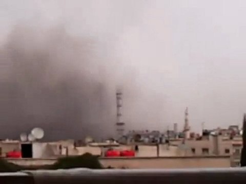 فري برس ريف دمشق داريا السحب الدخانية نتيجة القصف 6 2 2012