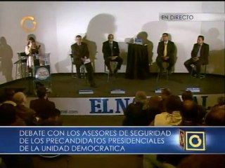 Asesores de seguridad de precandidatos de la MUD debaten