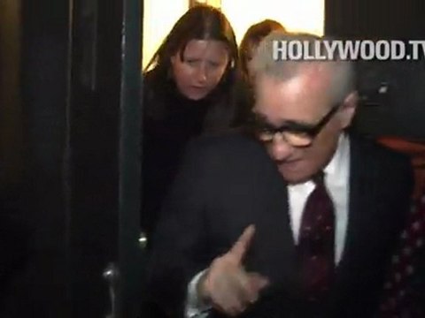 Martin Scorsese rushes out of The Beverly Wilshire Hotel