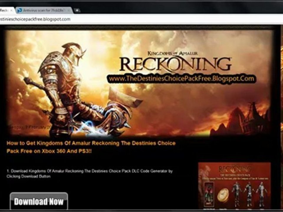 Unlock Kingdoms Of Amalur Reckoning The Destinies Choice Pack DLC Free