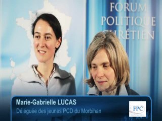 Interview de Mme Marie-Gabrielle Lucas & Mme Pascale Gautheret au Forum Politique Chrétien le 21 Janvier 2011