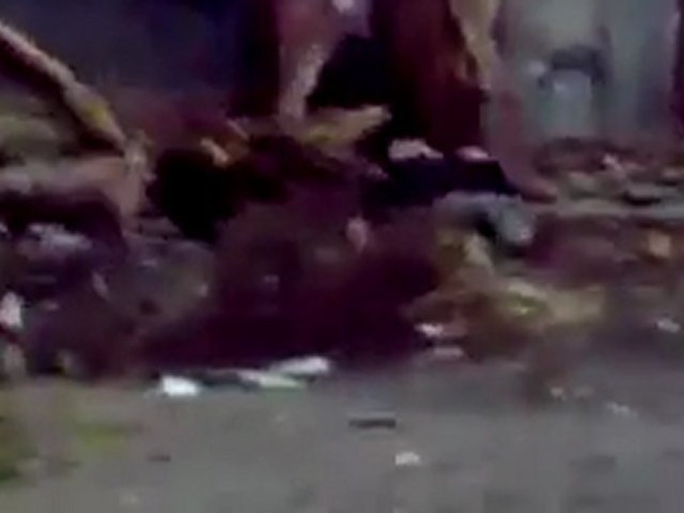 فري برس   حمص باباعمرو سحب جريح تحت القصف 7 2 2012