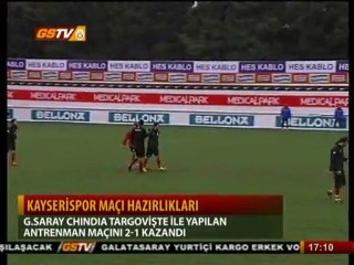 Galatasaray-Chindia antreman maçından görüntüler.