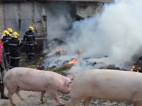 ST-SYMPHORIEN : Feu d'une grange