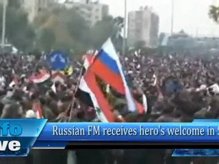Russian FM receives hero's welcome in Syria