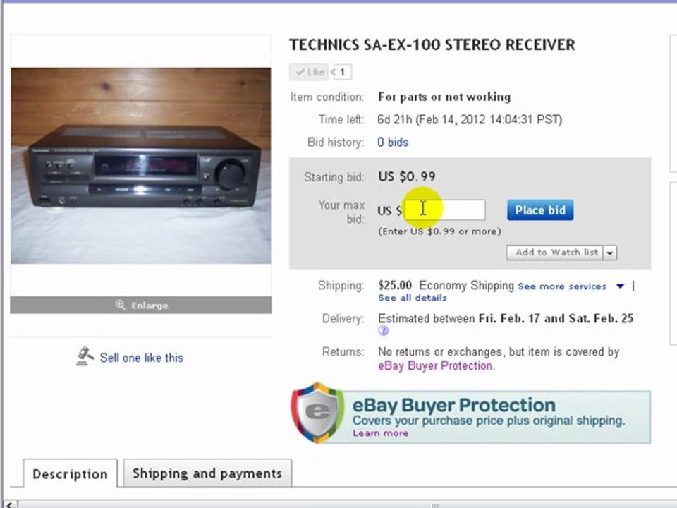 TECHNICS SA-EX-100 STEREO RECEIVER