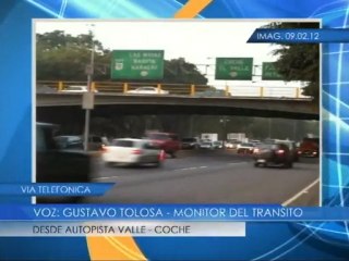 Reporte del tráfico  desde la autopista Valle - Coche