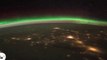 Une aurore boréale vue de l'espace