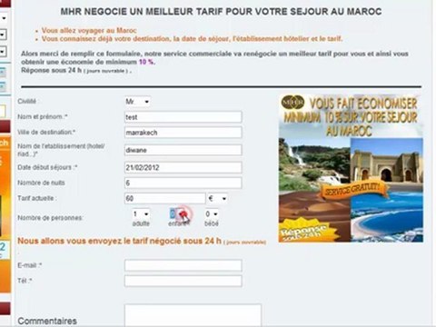 MHR va negocier un meilleur pix pour votre sejours au maroc